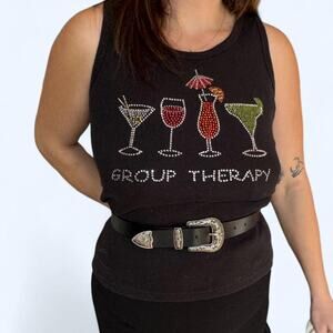 Vintage y2k bedazzled martini top women's size xl